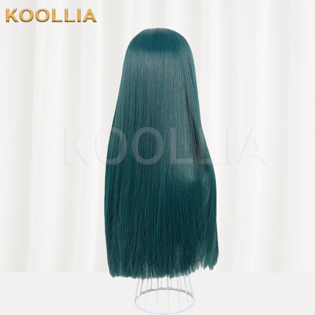 Hikaru no Go Toya Akira Dark Green Hime Cut Straight Long Basic Wig