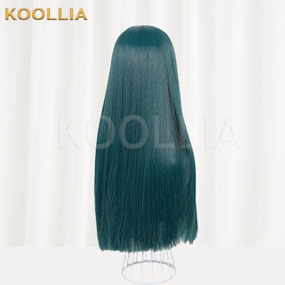 Hikaru no Go Toya Akira Dark Green Hime Cut Straight Long Basic Wig