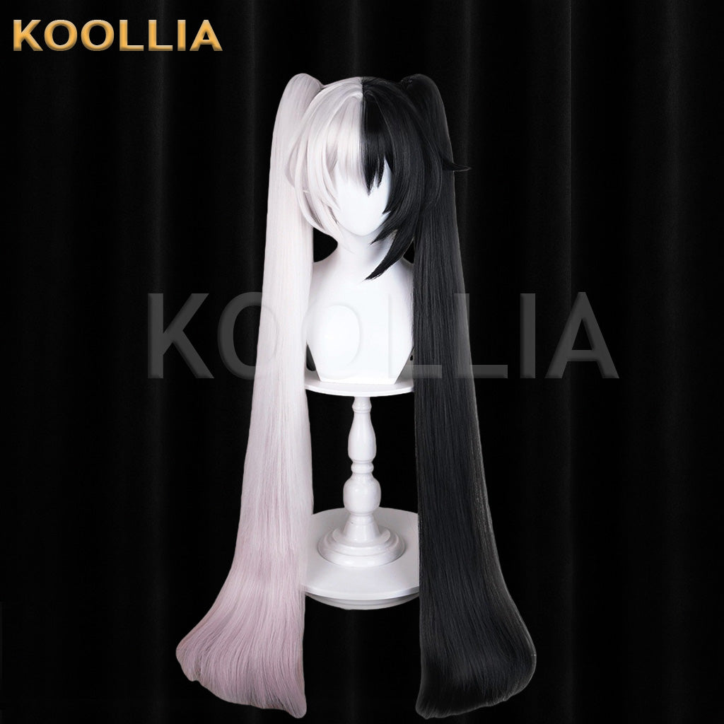 Honkai Star Rail Sparkle Black White Gradient Long Twin Tails Basic Wig