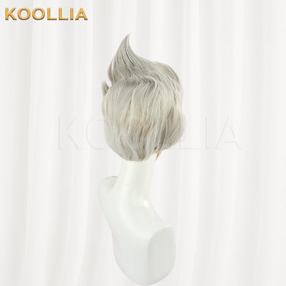 League of Legends & Winged Pair Rakan White Red Highlights Spiky Updo Basic Wig