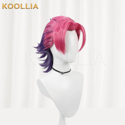League of Legends & Heartsteel Kayn Pink Purple Two-Tone Layered Basic Wig