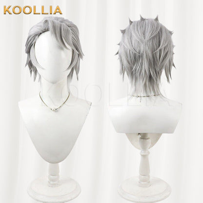 Black Butler Wolfram Gelzer Gray White Fluffy Spiky Short Basic Wig