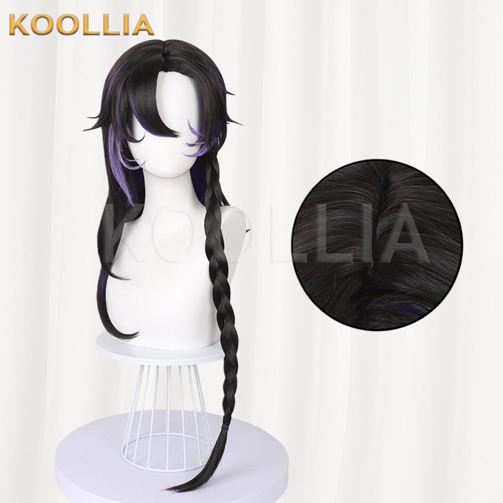 Onmyoji Otakehime Black with Purple Highlights Basic Wig