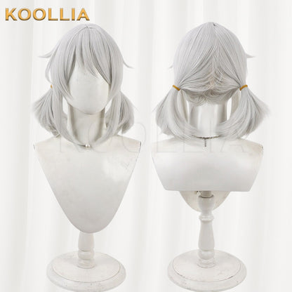 Uma Musume Hishi Miracle Light Silver Gray Low Pigtail Short Basic Wig