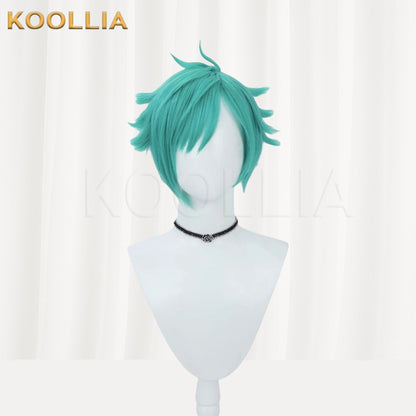 League of Legends & Heartsteel Aphelios Teal Green Layered Spiky Basic Wig