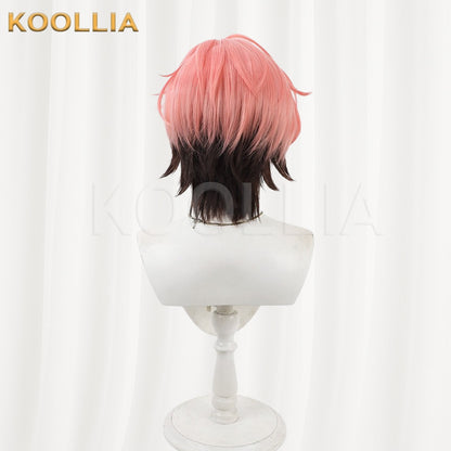 Ensemble Stars!! 2 Kudou Mashu Pink Black Gradient Layered Short Hair Basic Wig