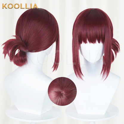 Smoking Behind the Supermarket with You Tayama Solid Wine Red Basic Wig