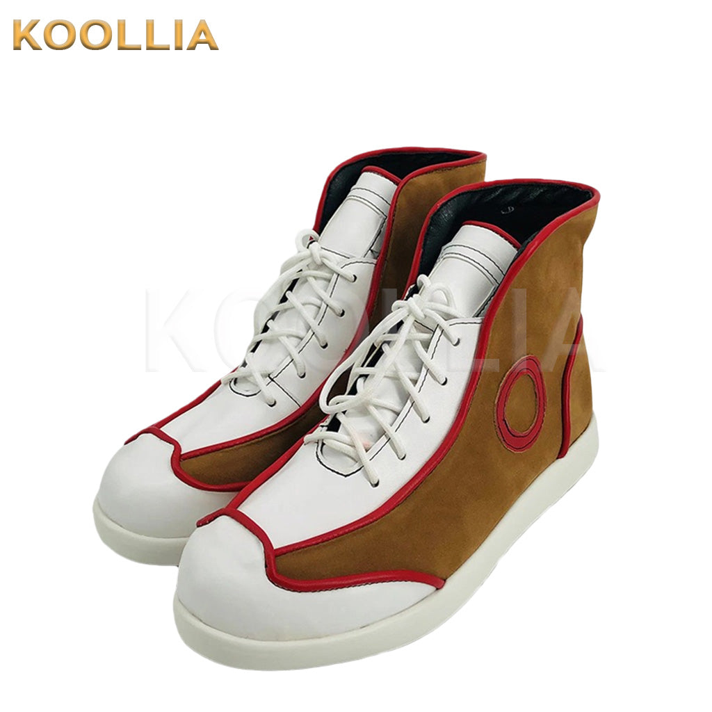 Chainsaw Man Denji White Brown High-Top Lace-Up Cosplay Shoes