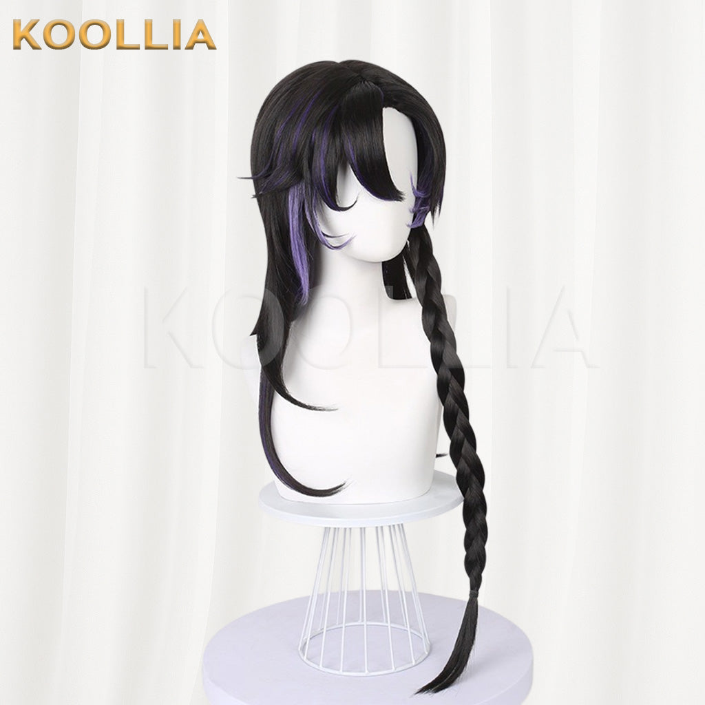 Onmyoji Otakehime Black with Purple Highlights Basic Wig