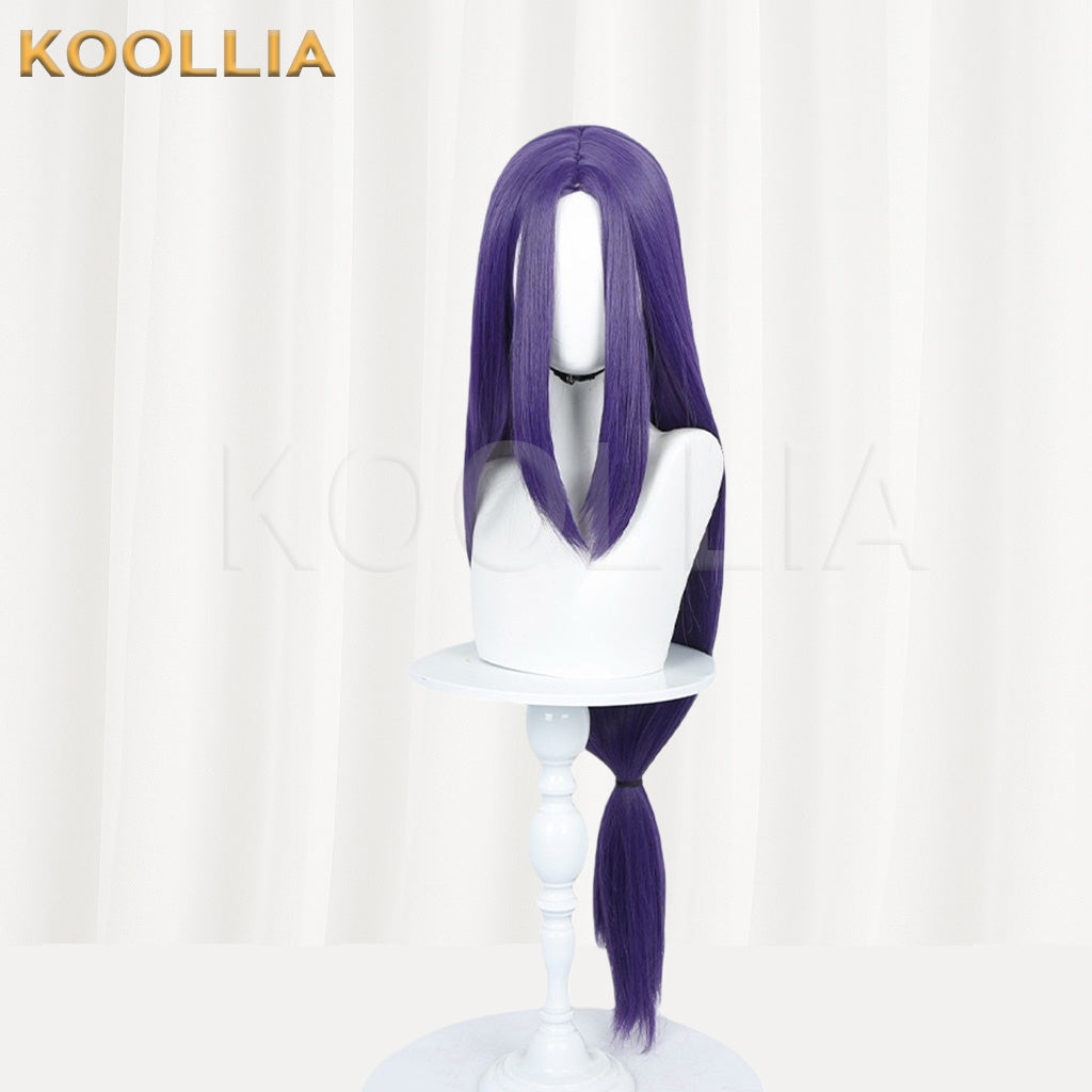 Hikaru no Go Fujiwara no Sai Dark Purple Middle Part Straight Long Basic Wig