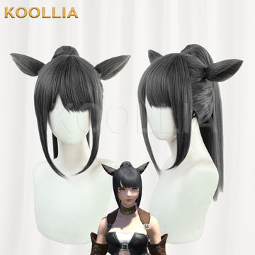 Multi-angle display of Final Fantasy XIV Miqo'te basic wig
