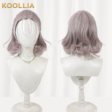 Touken Ranbu Murakumo Gou Light Grey Pink Curly Basic Wig Multi-angle Display by koollia