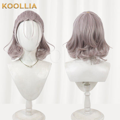 Touken Ranbu Murakumo Gou Light Grey Pink Curly Basic Wig
