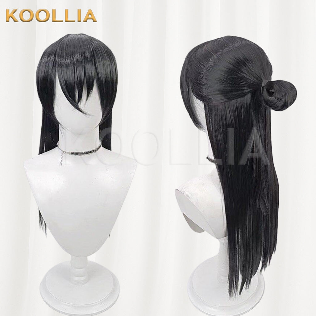 Touken Ranbu Magoroku Kanemoto Pure Black Long Straight Basic Wig