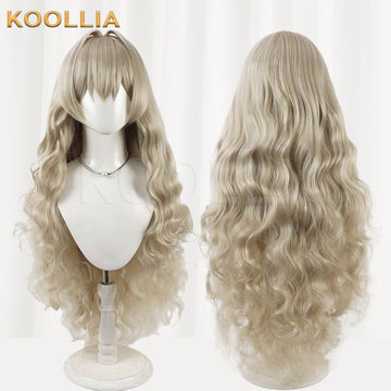 Multi-angle display of NIKKE: Goddess of Victory Crown ash blonde wavy basic wig