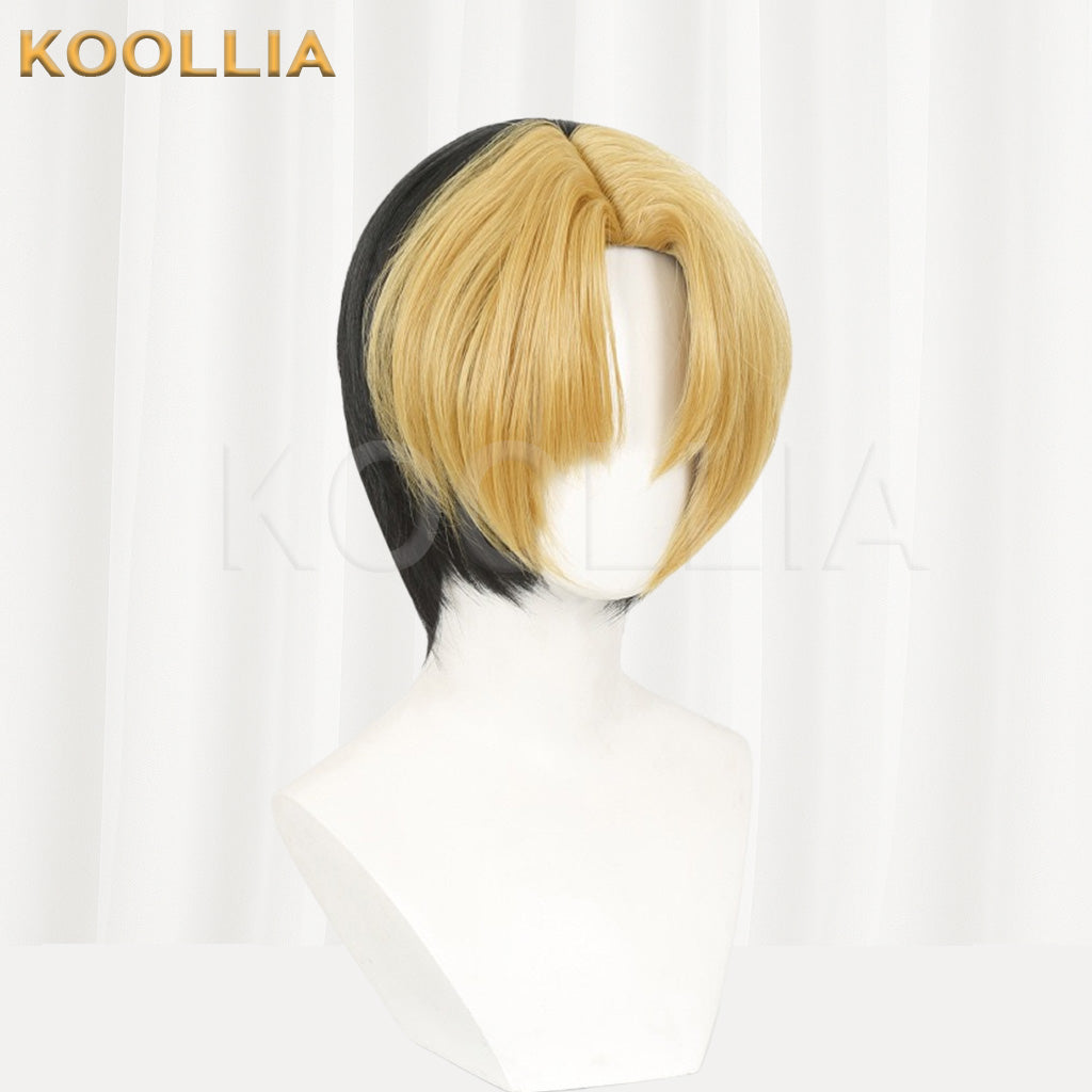 Hikaru no Go Hikaru Shindo Gold Black Two-Tone Short Basic Wig