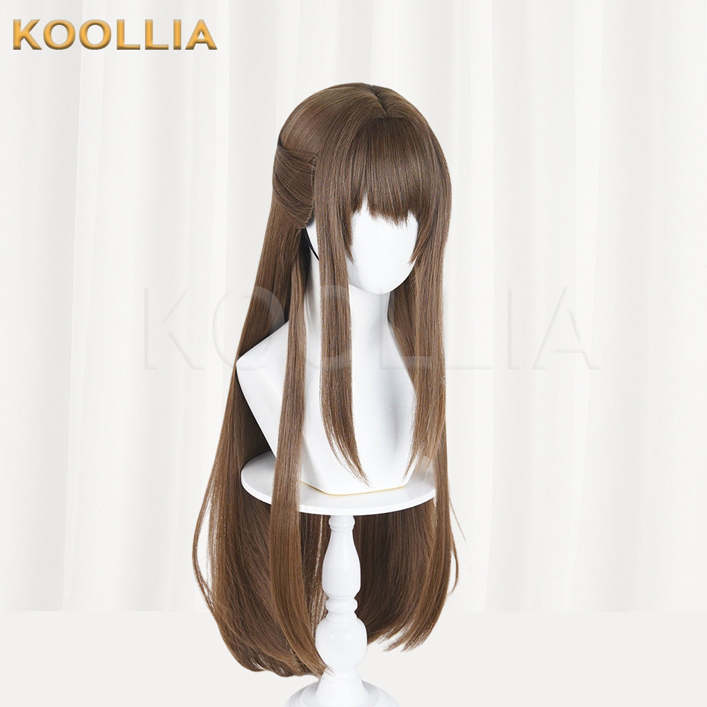 Dragon Raja Gate of Cassell Xia Mi Warm Brown Long Straight Basic Wig