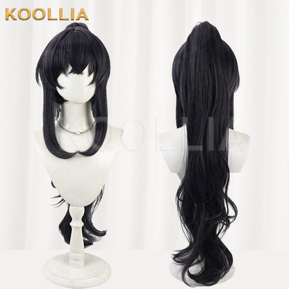 Blue Archive Kozeki Ui Black Long Ponytail Basic Wig