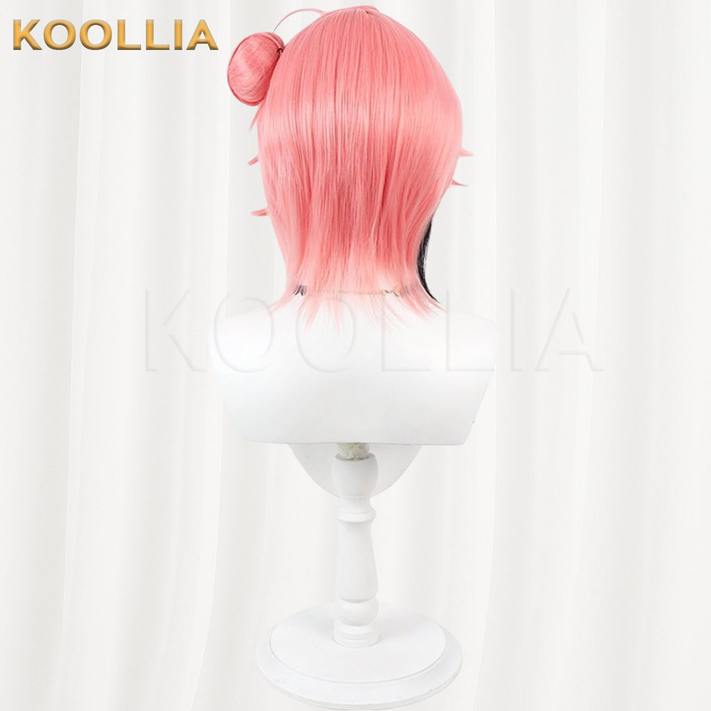 VTuber Akafumi Shiro Pink With Black Highlights Basic Wig