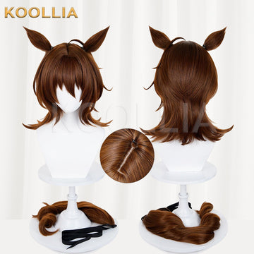 Multi-angle display of Uma Musume Pretty Derby Agnes Tachyon basic wig with ears