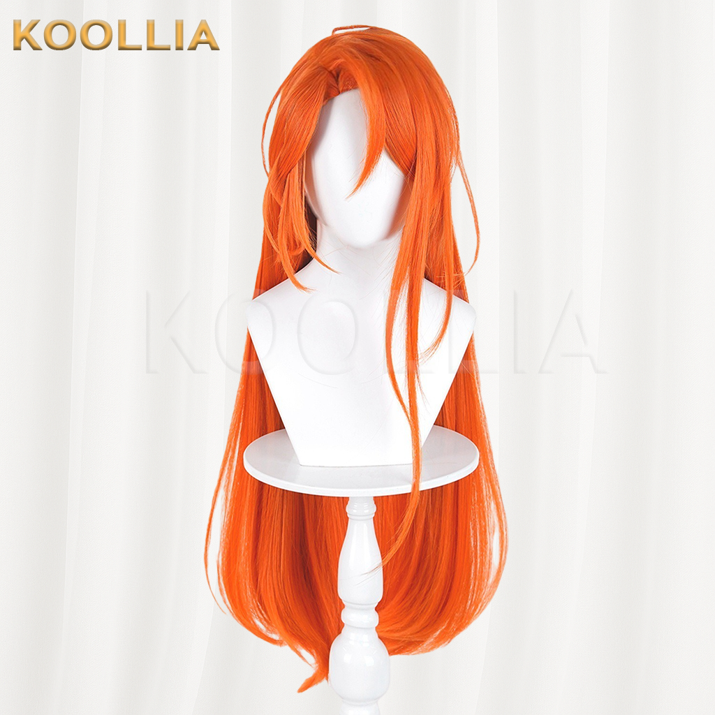 Under the Night Cecilia Solid Warm Orange 100cm Long Straight Basic Wig