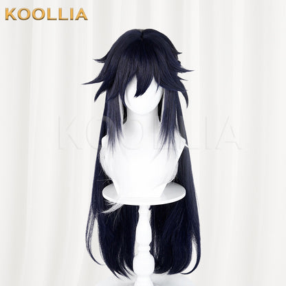 Honkai Star Rail Ashveil Deep Navy Long Half-up Layered Basic Wig