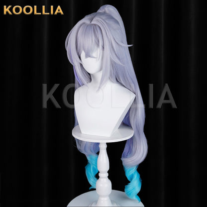 Honkai Star Rail Silver Wolf SP Two-Phase Paradise Long Silver Gray Purple Gradient Hair Basic Wig