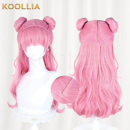 You and I Are Polar Opposites Miyu Suzuki Pink Long Double Bun Basic Wig