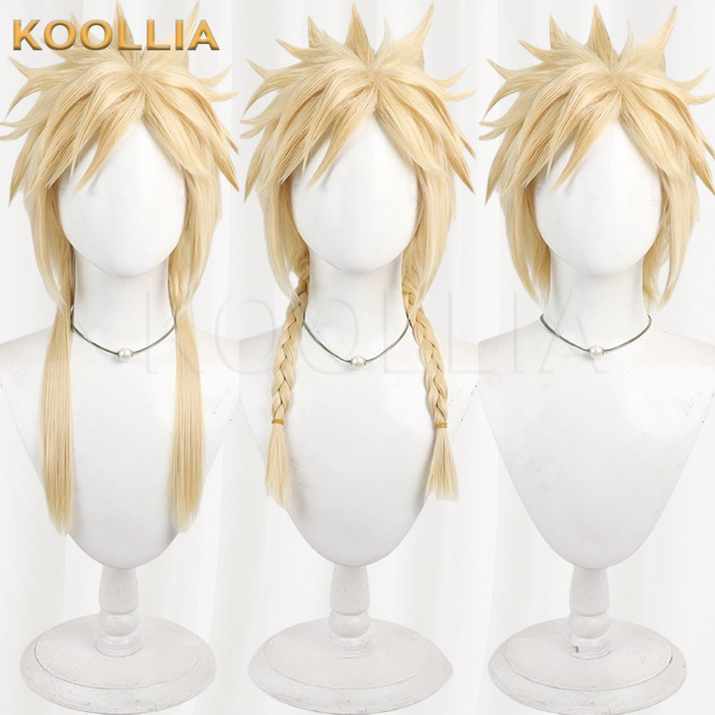 Final Fantasy VII Cloud Strife Pure Light Gold Spiky Basic Wig