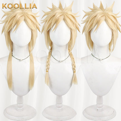 Final Fantasy VII Cloud Strife Pure Light Gold Spiky Basic Wig