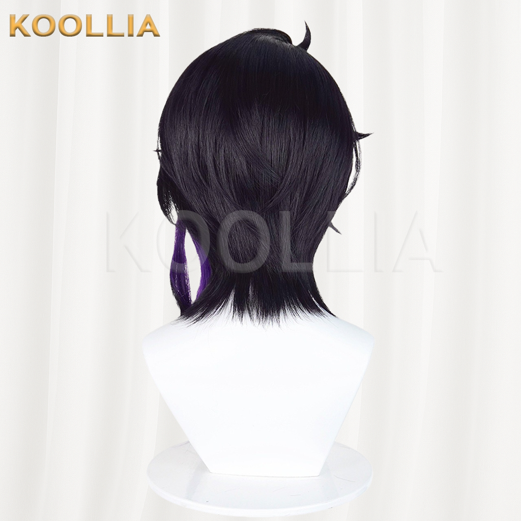 Genshin Impact Arlecchino Black To Dark Purple Ombre Basic Wig