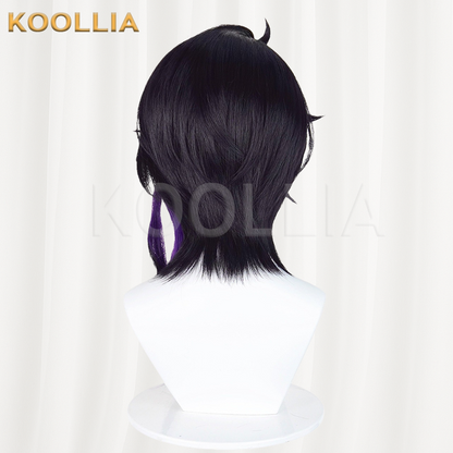 Genshin Impact Arlecchino Black To Dark Purple Ombre Basic Wig