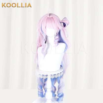 Wuthering Waves Dania Pink Blue Gradient Long Curly Basic Wig