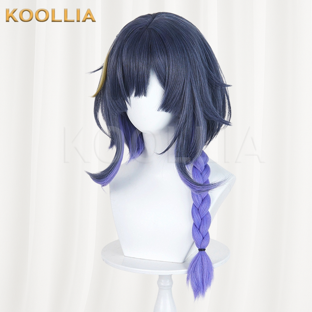 Arknights Uku Dark Blue Blonde & Purple Ombre Basic Wig