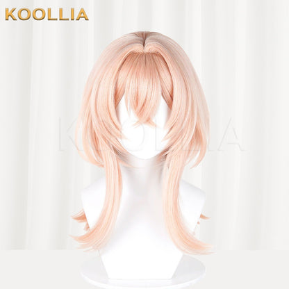 Genshin Impact Linnea Light Pink Layered Medium Length Basic Wig