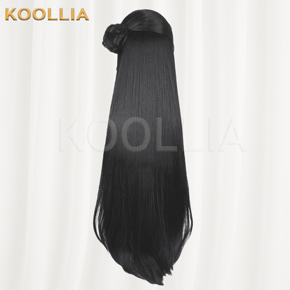 Neverness to Everness Xun Solid Matte Black Basic Wig