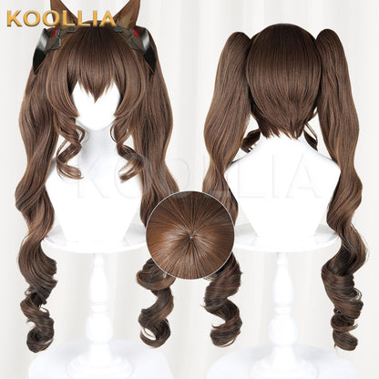 Arknights Endfield Gelperta Dark Brown Extra Long Twin Tails Basic Wig