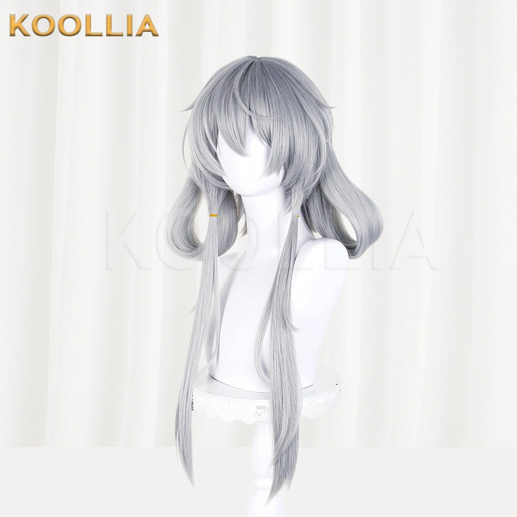 Vsinger Luo Tianyi Light Silver Grey Long Curved Fringe Basic Wig