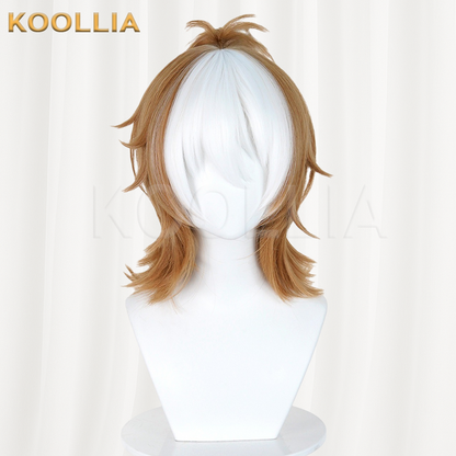 Identity V Prisoner White And Warm Brown Split Color Basic Wig