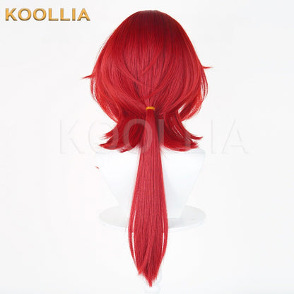 Arknights Endfield Levinthine Bright Red Layered Ponytail Basic Wig