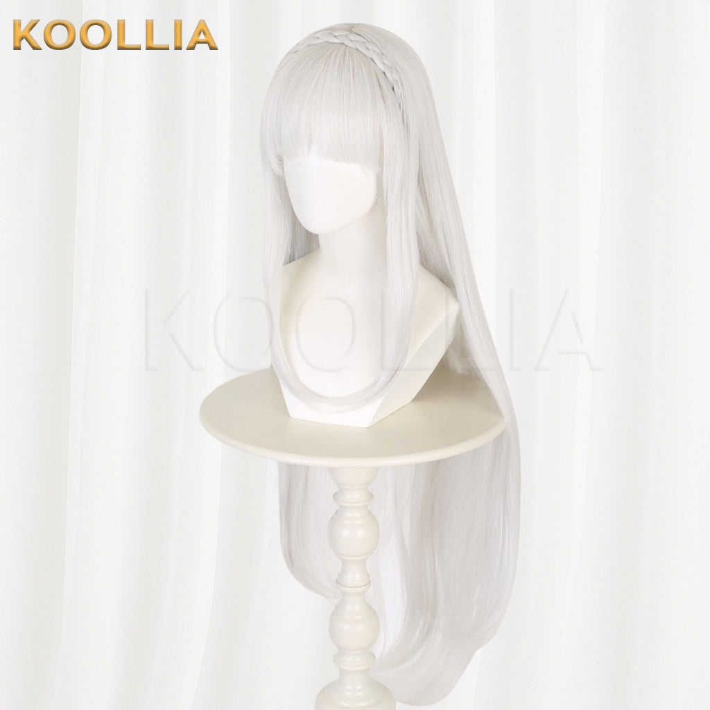 Re:Zero Emilia Silvery White Basic Wig