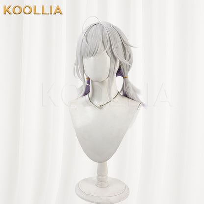 SteelLive Ayatsuno Yuni Silver White Purple Low Double Ponytails Basic Wig