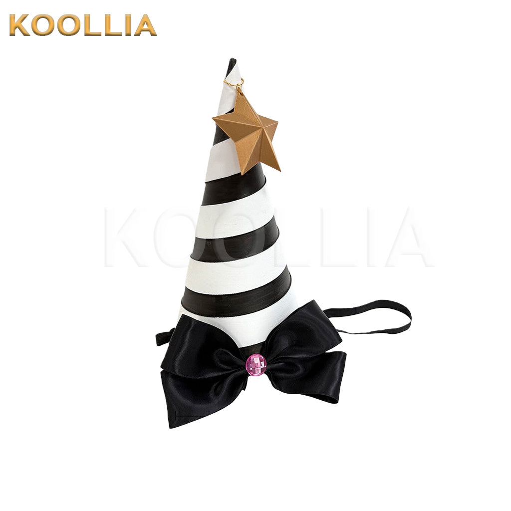 Path to Nowhere Nacchi Black White Striped Pointed Hat Headwear Accessory