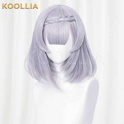Genshin Impact Noelle Light Gray Purple Bob Basic Wig