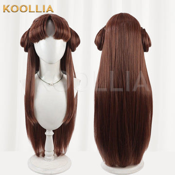 Multi-angle display of The Apothecary Diaries Riju dark brown basic wig