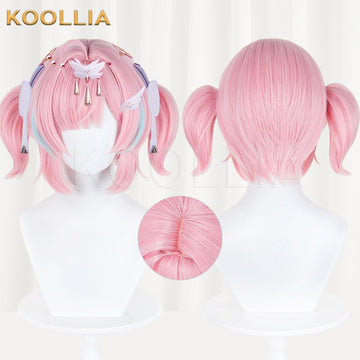 Wuthering Waves Ames Sakura Pink Twin Tails Basic Wig Multi-angle Display by koollia