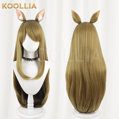 Neko Neko Kansai Cat Wig Two‑Tone Gradient Realistic Scalp Top Long Straight Basic Wig