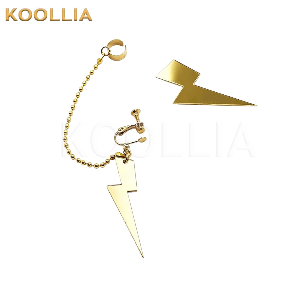 NIJISANJI Usami Rito Gold Lightning Clip & Ear Cuff Cosplay Set