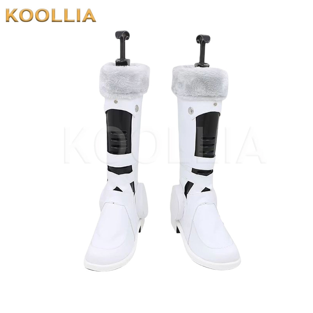 Pretty Derby Oguri Cap White Black Fleece Mid Calf Cosplay Shoes