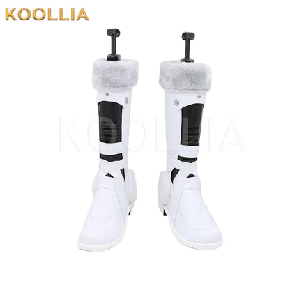 Pretty Derby Oguri Cap White Black Fleece Mid Calf Cosplay Shoes